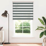 Vidaxl Zebra Roller Blind 120x200 CM Fabric Ancho 115.9 cm de color gris oscuro