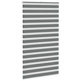 Vidaxl zebra rullo cieco 120x200 cm Larghezza tessuto 115,9 cm grigio scuro