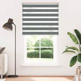 Vidaxl Zebra Roller Blind 125x200 cm Širina tkanine 120,9 cm temno siva