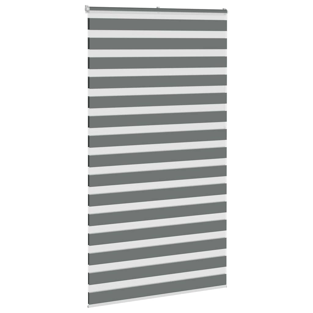 Vidaxl Zebra Roller Blind 130x200 cm Stoffbreite 125,9 cm dunkelgrau