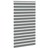 Vidaxl Zebra Roller Blind 135x200 CM Fabric Ancho 130.9 cm de color gris oscuro