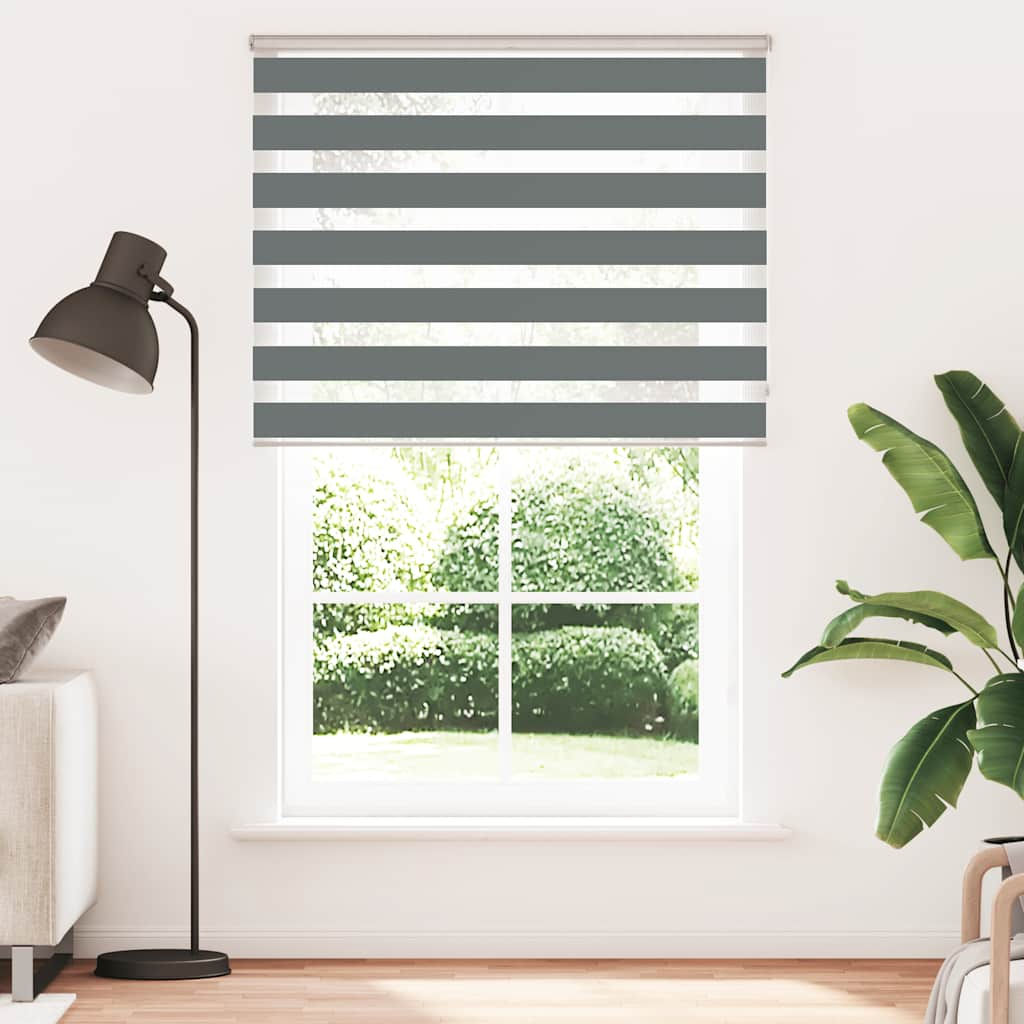 Vidaxl Zebra Roller Blind 150x200 cm Szerokość tkaniny 145,9 cm ciemnoszary