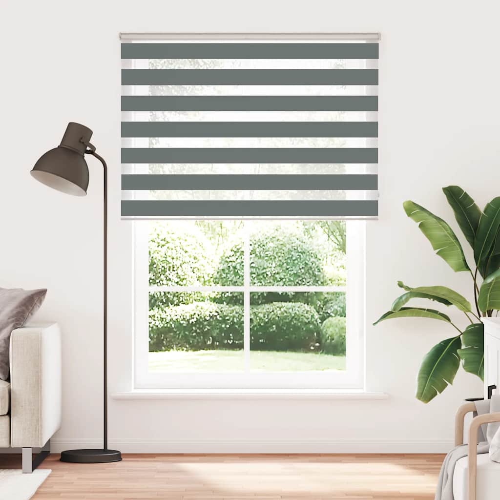 Vidaxl Zebra roller blind 155x200 cm Fabric width 150.9 cm dark gray