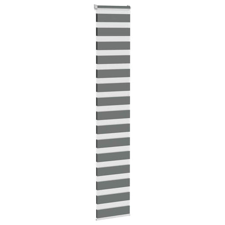 Vidaxl zebra rolgordijn 45x230 cm stofbreedte 40,9 cm donkergrijs