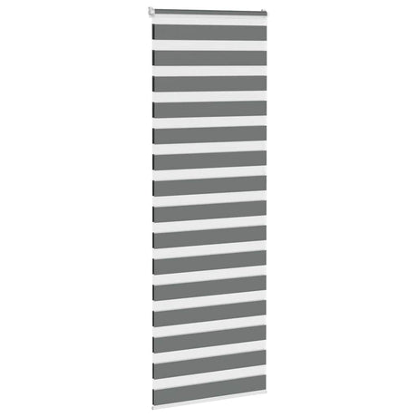 Vidaxl zebra rolgordijn 80x230 cm stofbreedte 75,9 cm donkergrijs
