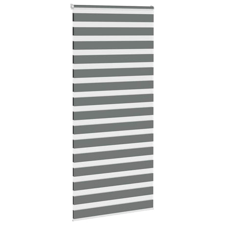 Vidaxl zebra rolgordijn 105x230 cm stofbreedte 100,9 cm donkergrijs