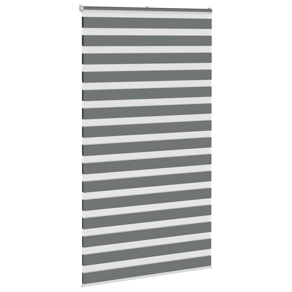 Vidaxl Zebra Rouleau aveugle 120x230 cm Largeur de tissu 115,9 cm Gris foncé