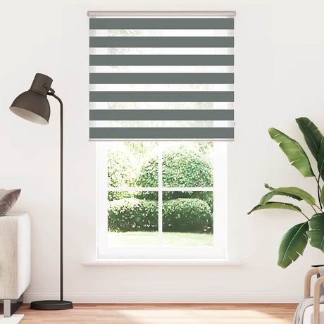 Vidaxl zebra rolgordijn 130x230 cm stofbreedte 125,9 cm donkergrijs