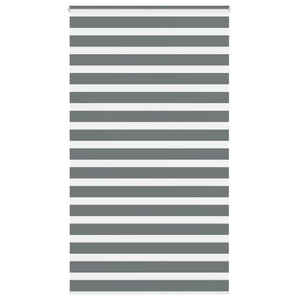 Vidaxl Zebra Roller Blind 135x230 CM Fabric Ancho 130.9 cm de color gris oscuro