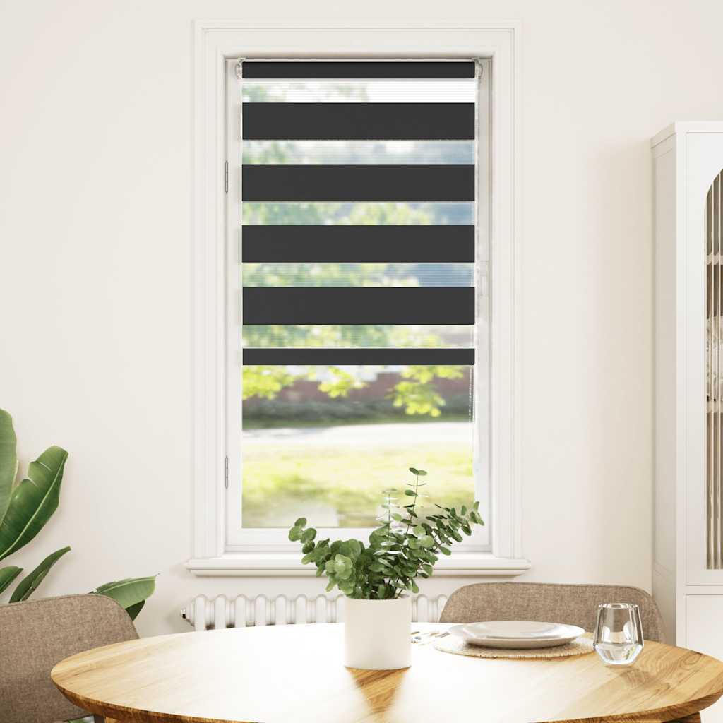 Vidaxl Zebra Roller Blind 65x100 cm Stoffbreite 60,9 cm Schwarz