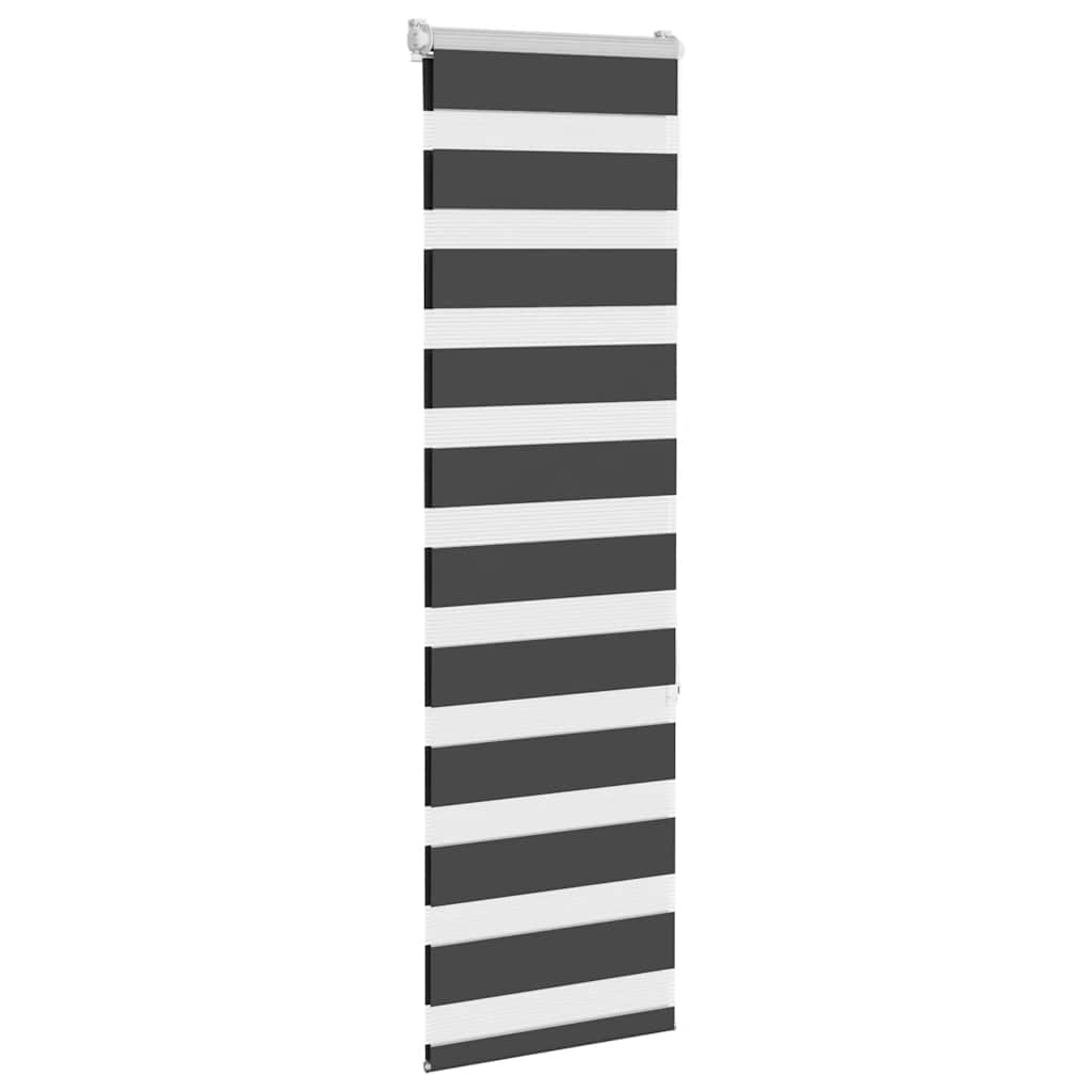 Vidaxl zebra Roller Blind 45x150 cm Šířka prachu 40,9 cm černá