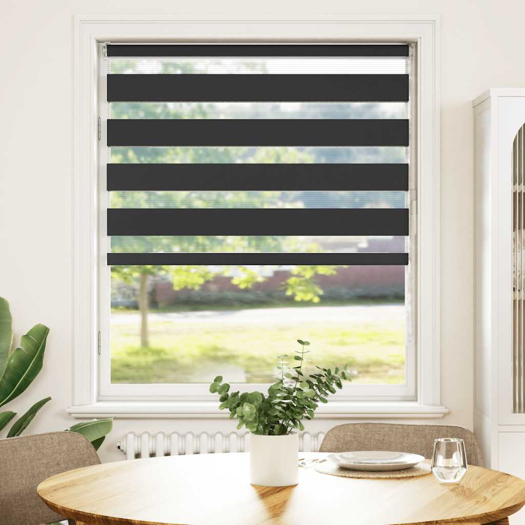 Vidaxl Zebra Roller Blind 110x150 cm støvbredde 105,9 cm svart