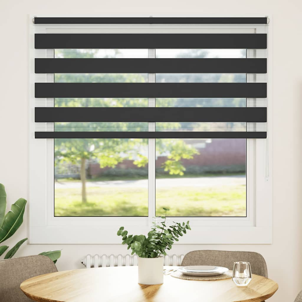 Vidaxl Zebra Roller Blind 140x150 cm Dammbredd 135,9 cm svart