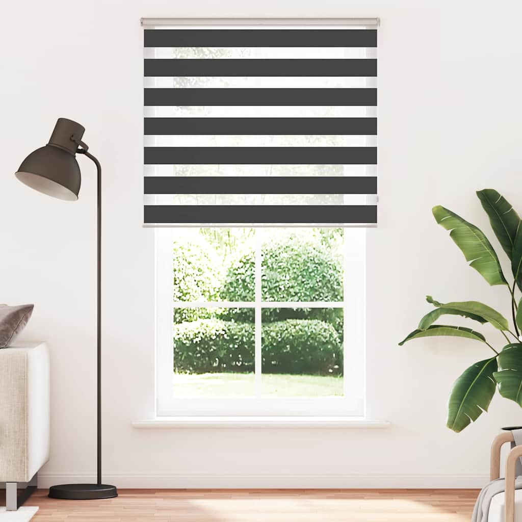 Vidaxl Zebra Roller Blind 110x200 CM Fabric Ancho 105.9 cm Negro