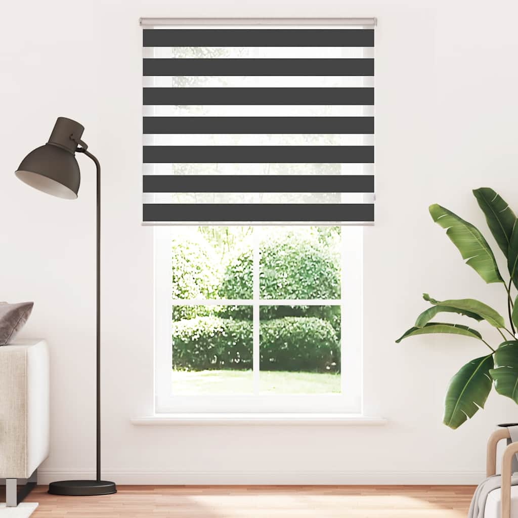 Vidaxl Zebra Roller Blind 135x200 cm Stof bredde 130,9 cm sort