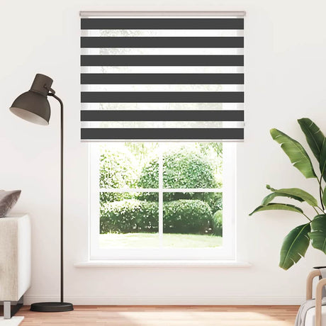 Vidaxl zebra rolgordijn 150x200 cm stofbreedte 145,9 cm zwart