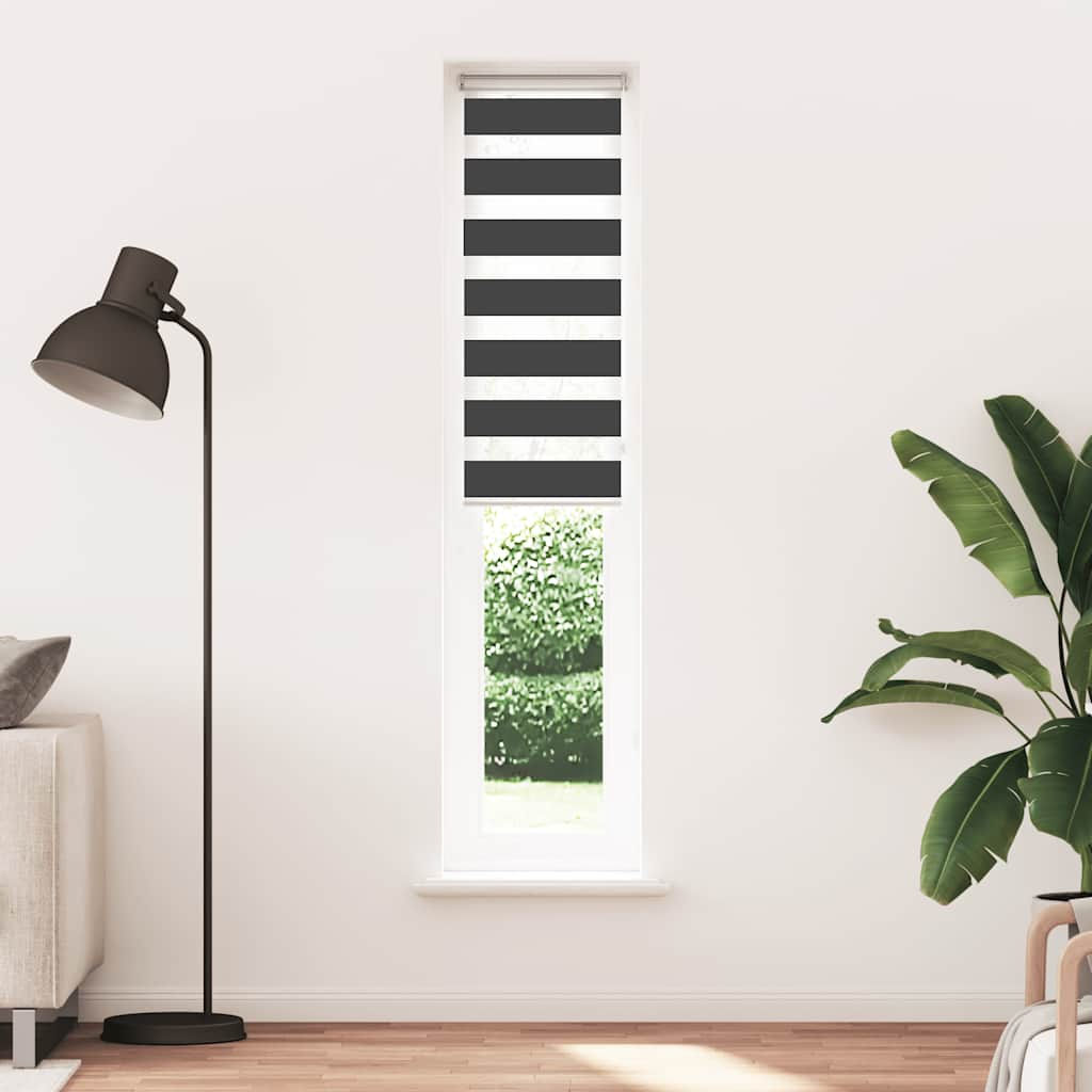 Vidaxl Zebra Roller Blind 45x230 CM Tygbredd 40,9 cm svart