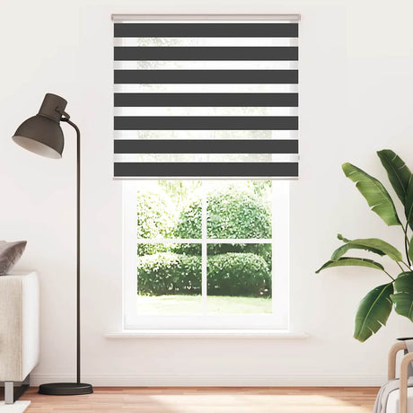 Vidaxl zebra rolgordijn 120x230 cm stofbreedte 115,9 cm zwart