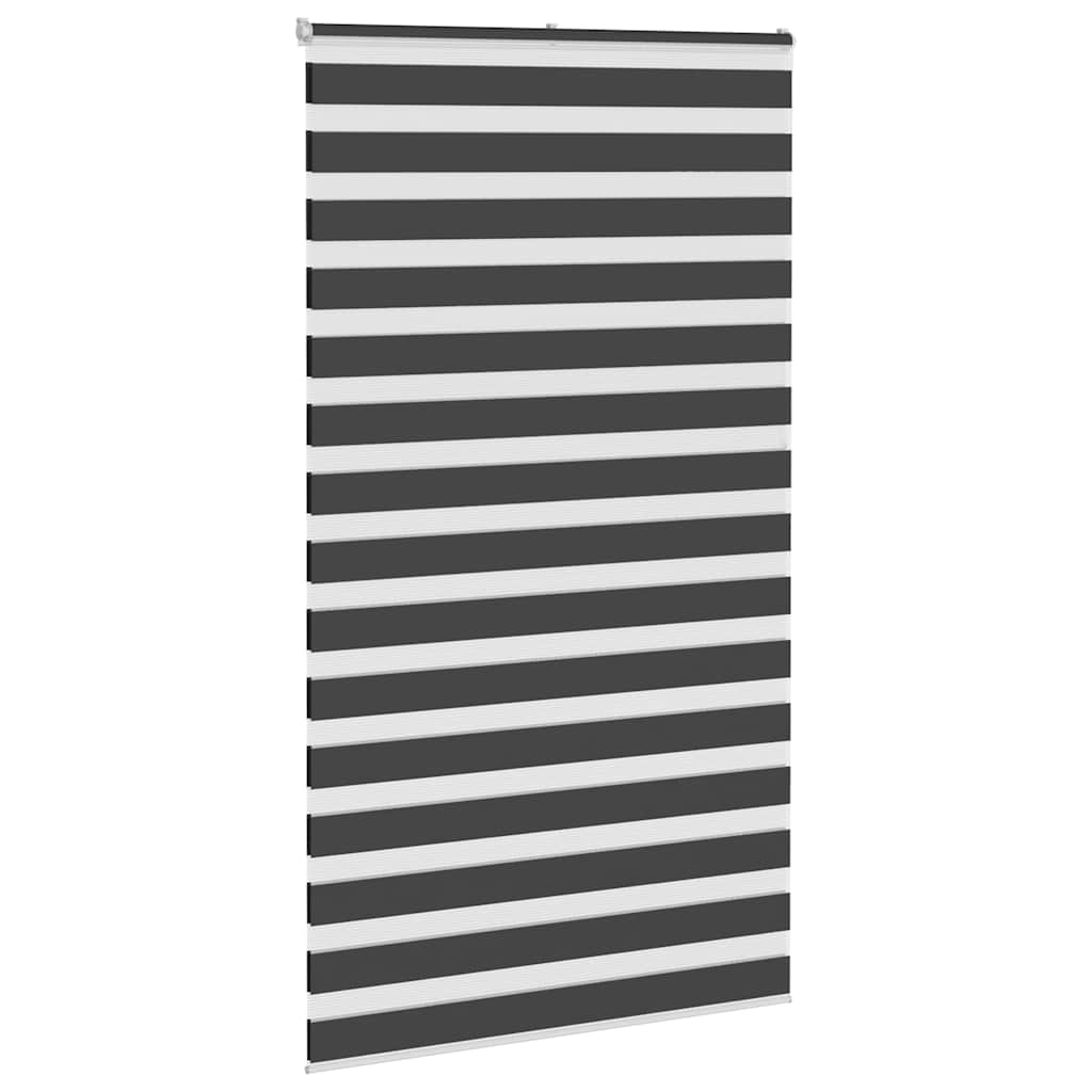 Vidaxl Zebra Rouleau aveugle 130x230 cm Largeur de tissu 125,9 cm noir