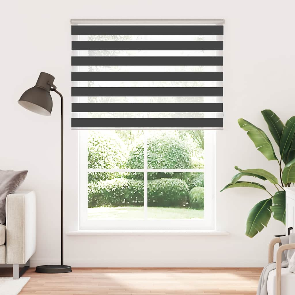 Vidaxl Zebra Roller Blind 160x230 CM Fabric Ancho de 155.9 cm Negro