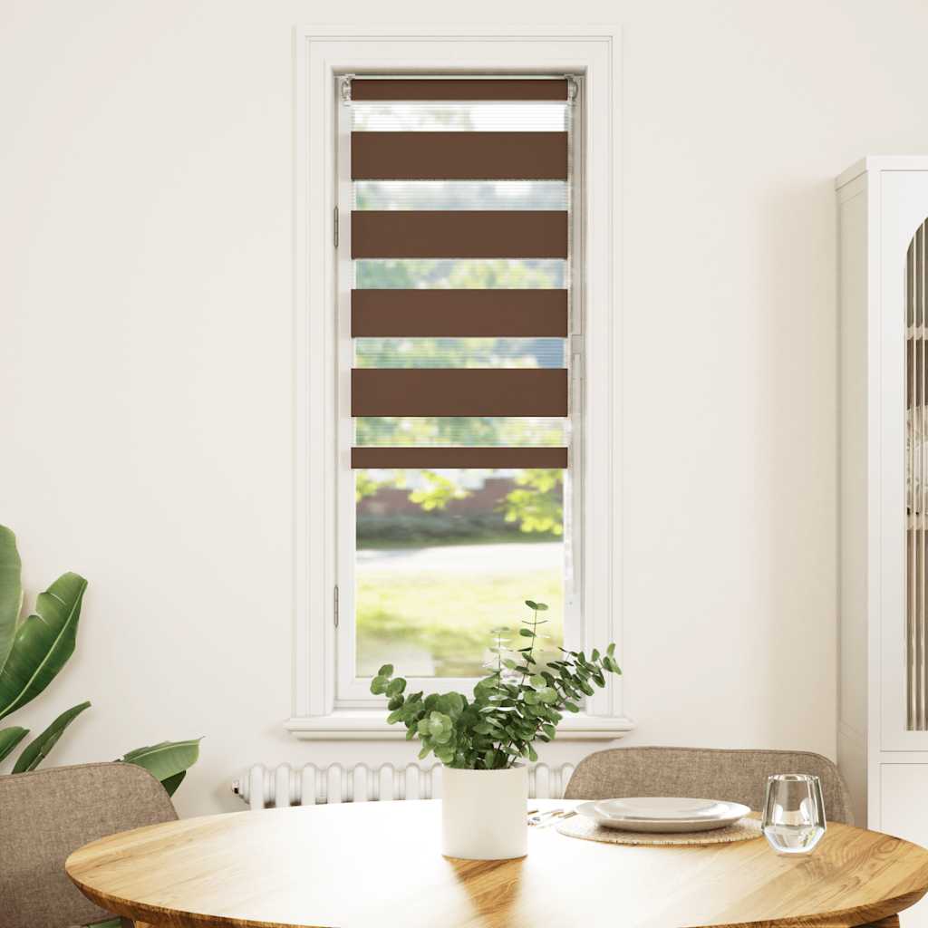 Vidaxl Zebra roller blind 40x100 cm dust width 35.9 cm polyester brown