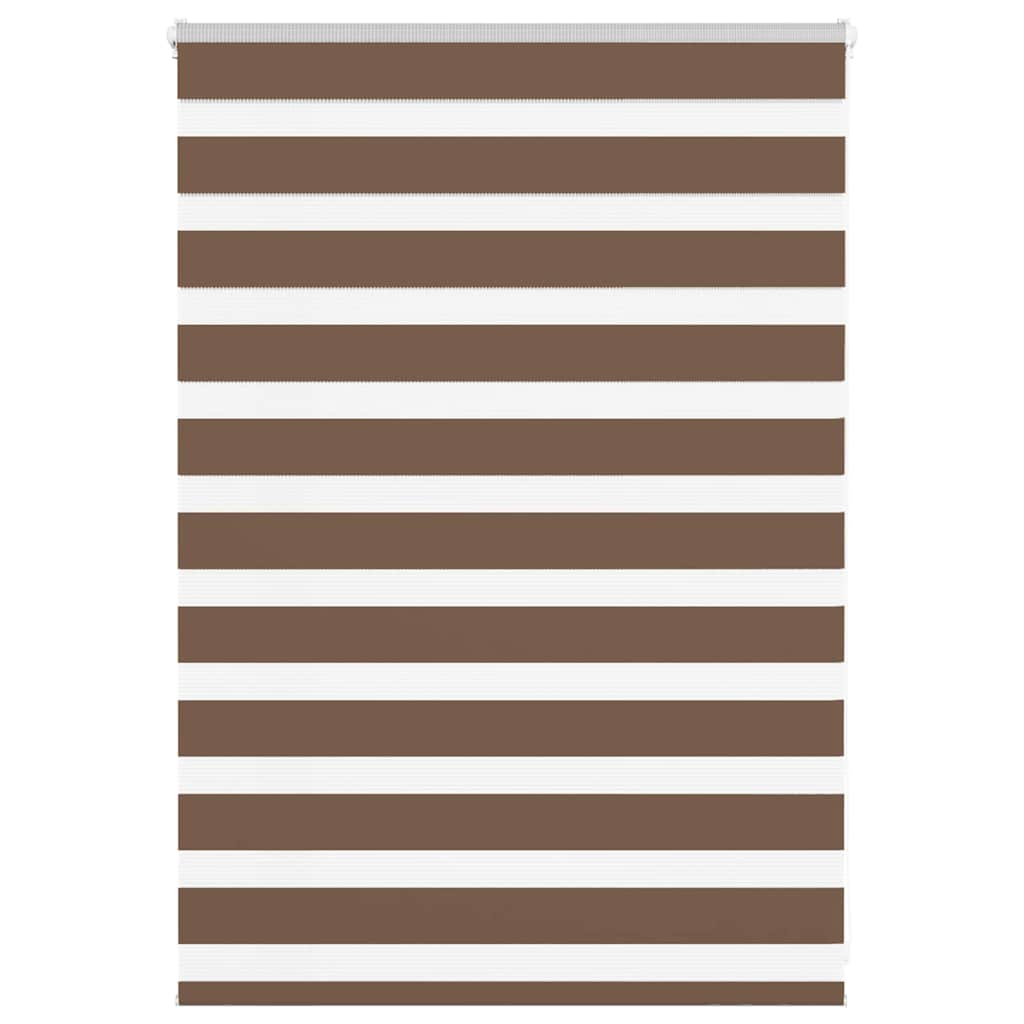 Vidaxl Zebra Rouleau aveugle 115x100 cm Largeur de poussière 110,9 cm Brown en polyester