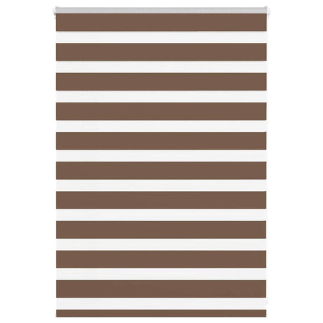 Vidaxl zebra rolgordijn 115x100 cm stofbreedte 110,9cm polyester bruin