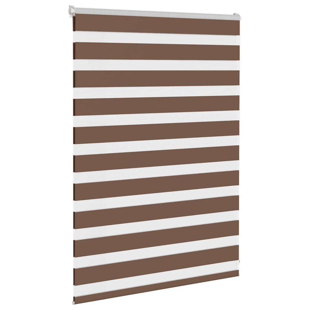 Vidaxl Zebra Roller Blind 115x100 cm Staubbreite 110,9 cm Polyesterbraun