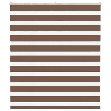 Vidaxl zebra rolgordijn 120x100 cm stofbreedte 115,9cm polyester bruin