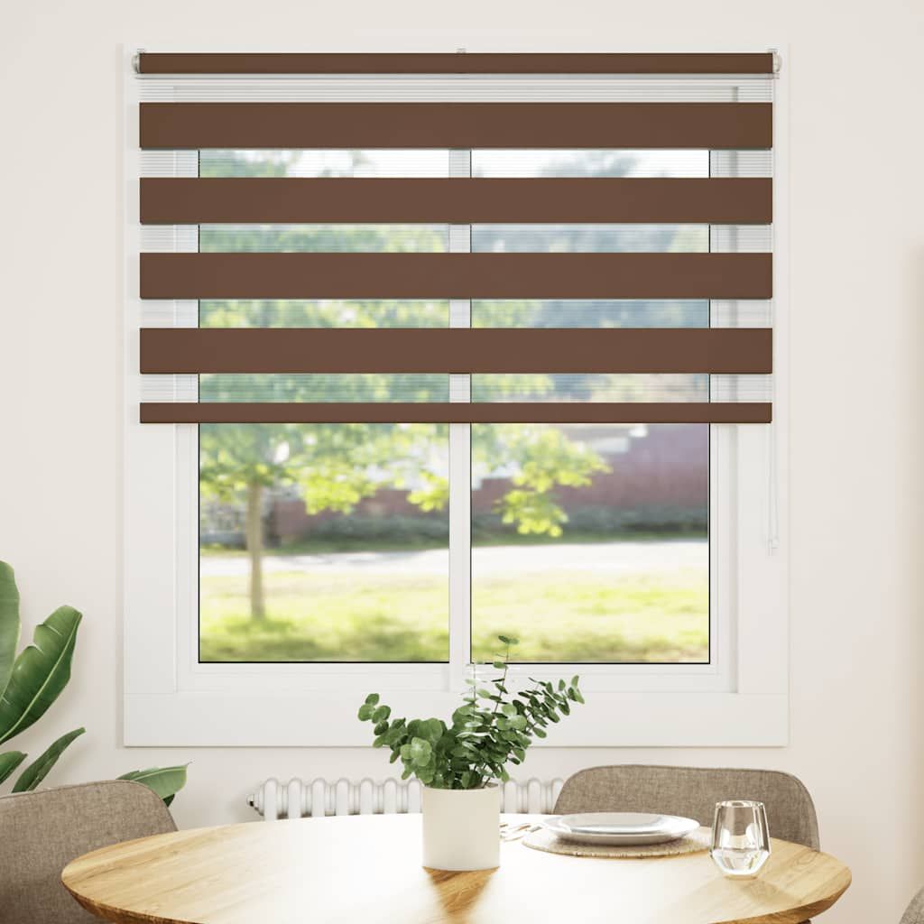 Vidaxl Zebra Roller Blind 120x100 cm Stoffbredde 115,9 cm Polyesterbrun