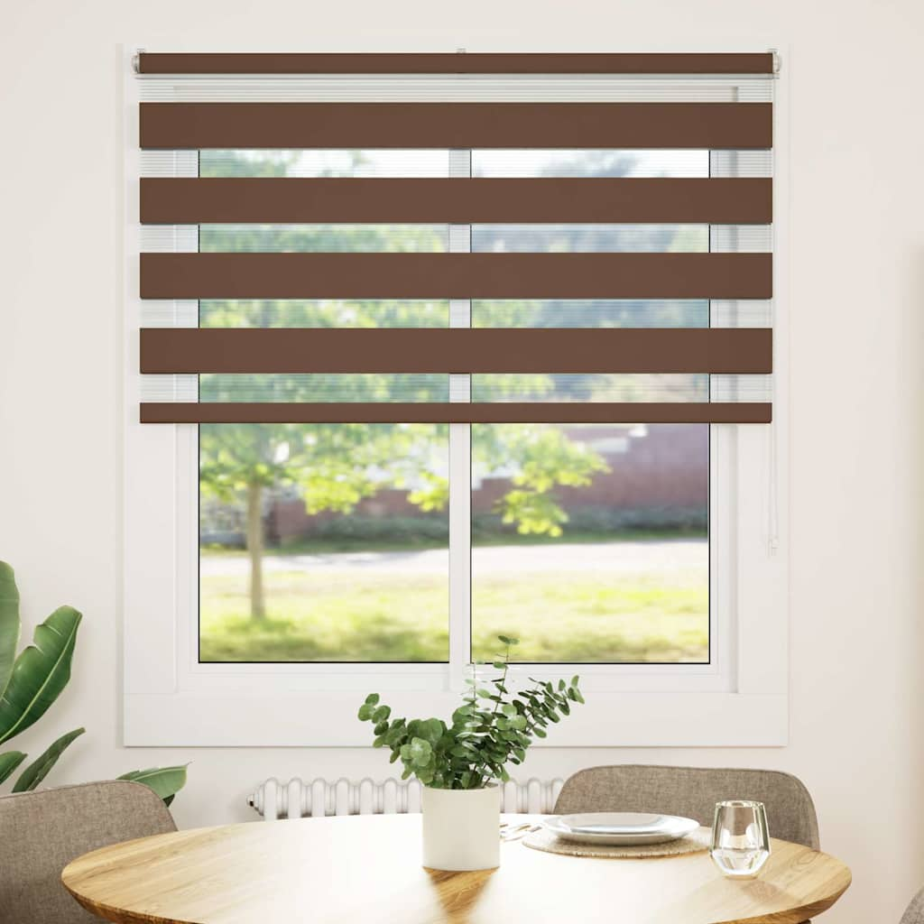 Vidaxl Zebra Roller Blind 125x100 cm Stoffbreite 120,9 cm Polyesterbraun