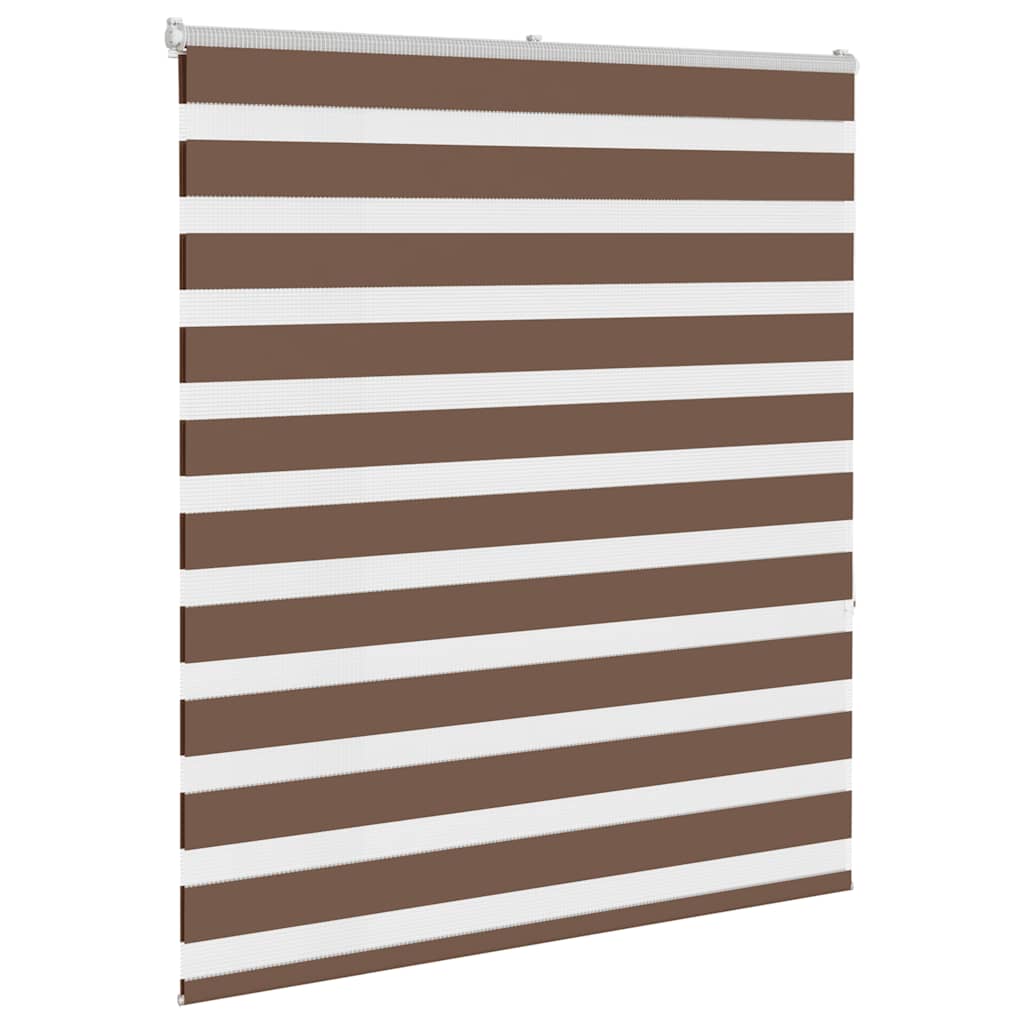 Vidaxl Zebra Roller Blind 125x150 CM Fabric Ancho de 120.9 cm de poliéster marrón