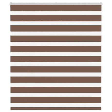 Vidaxl zebra rolgordijn 130x150 cm stofbreedte 125,9cm polyester bruin
