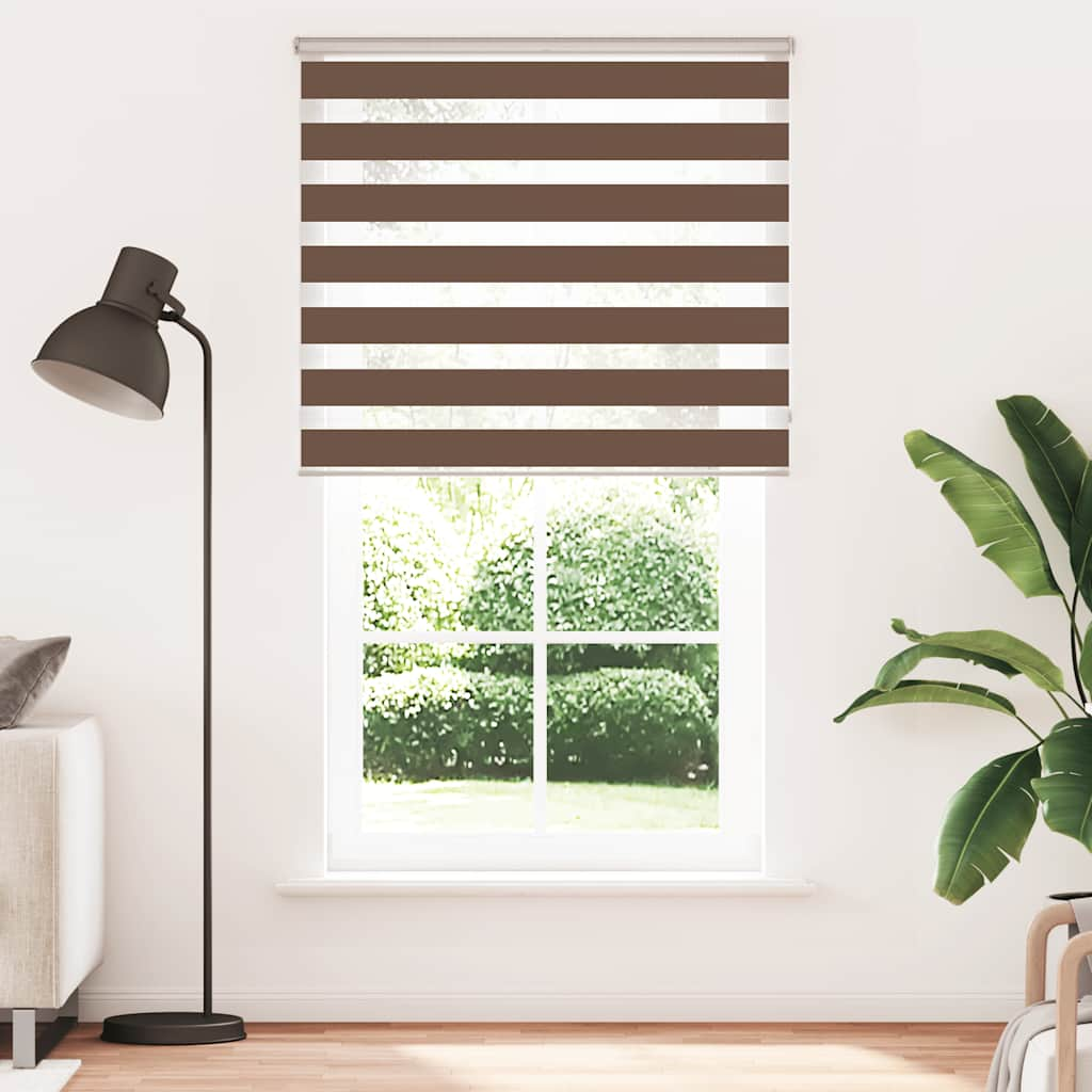 Vidaxl Zebra roller blind 125x200 cm Fabric width 120.9 cm polyester brown