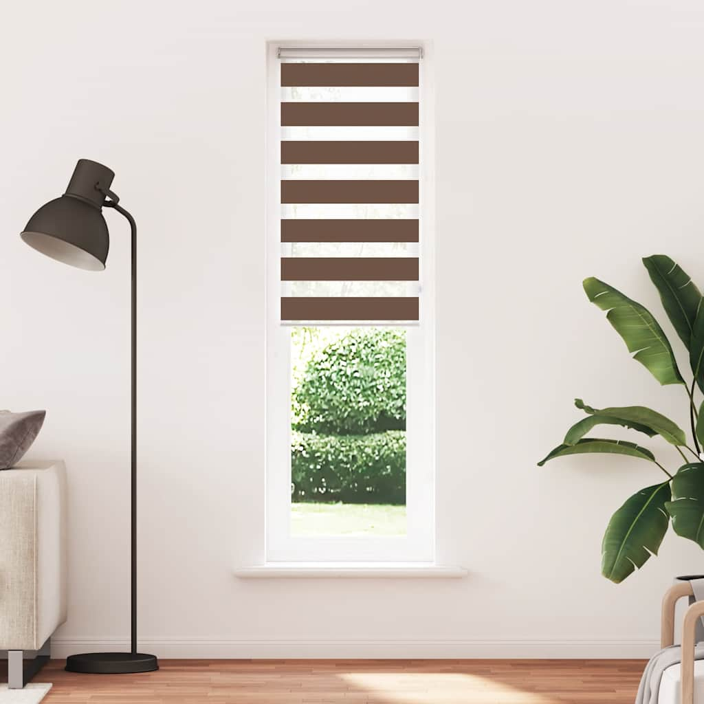 Vidaxl Zebra Roller Blind 65x230 cm šířka tkaniny 60,9 cm polyesterová hnědá