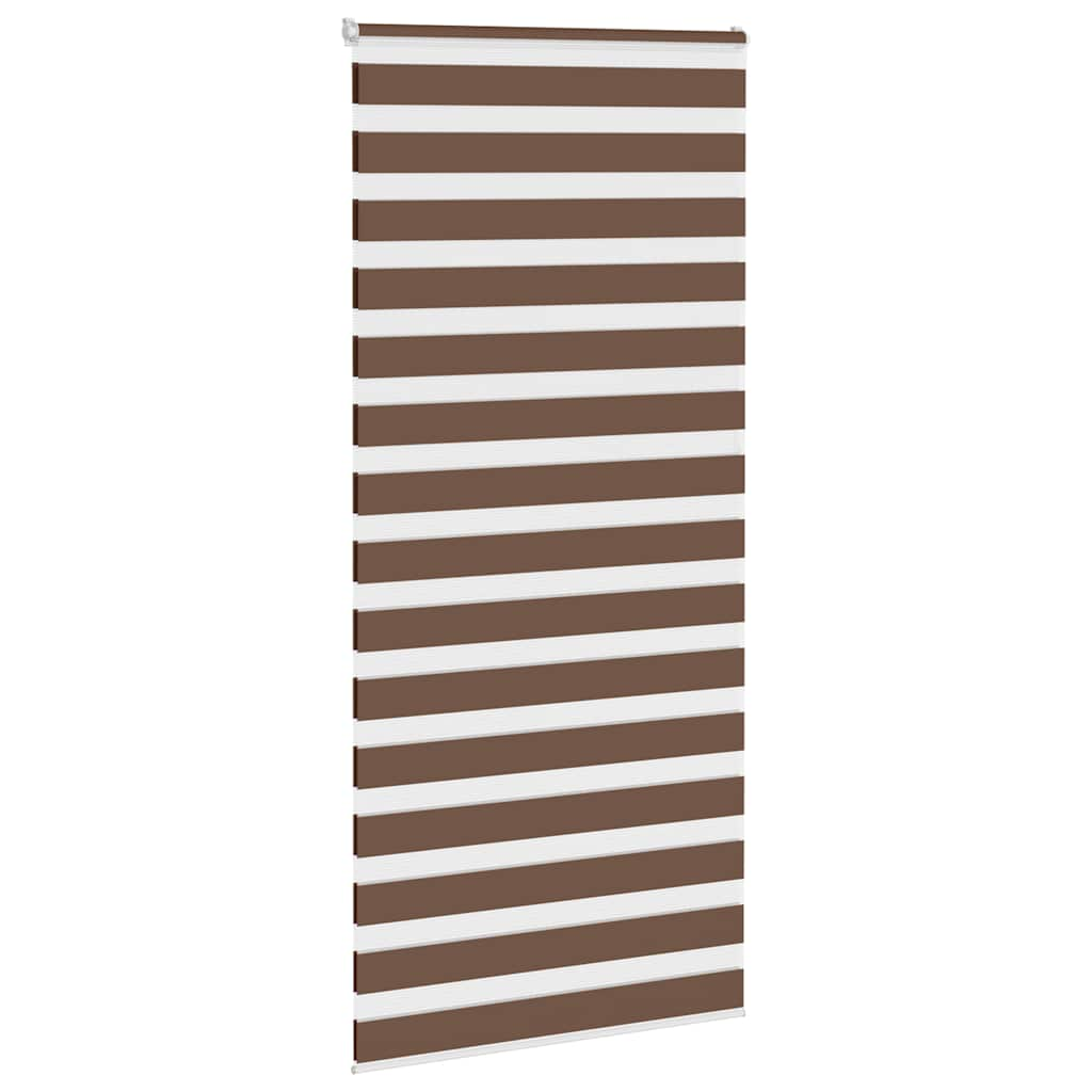 Vidaxl Zebra Roller Blind 100x230 cm Staubbreite 95,9 cm Polyesterbraun