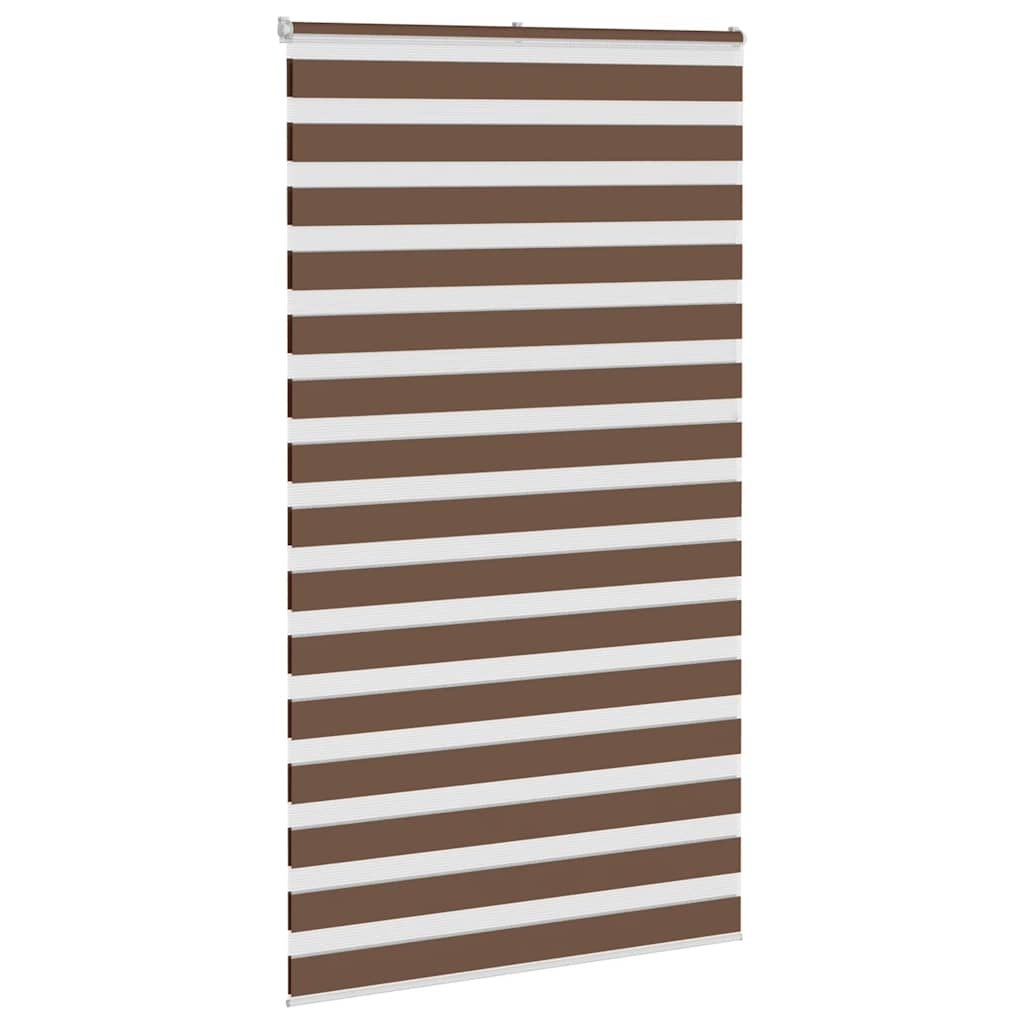 Vidaxl zebra rullo cieco 130x230 cm Larghezza tessuto 125,9 cm in poliestere marrone