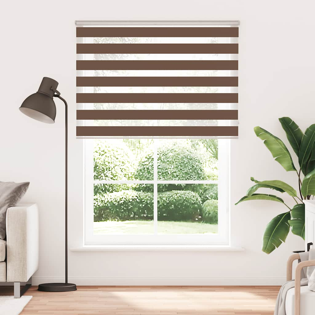 Vidaxl Zebra Roller Blind 160x230 CM Fabric Ancho de 155.9 cm de poliéster marrón