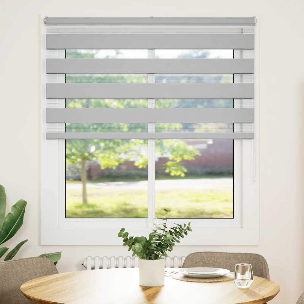 Vidaxl Zebra Roller Blind 130x100 cm Szerokość pyłu 125,9 cm jasnoszary