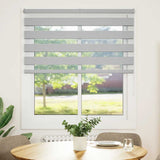 Vidaxl Zebra Roller Blind 130x100 cm Staubbreite 125,9 cm hellgrau