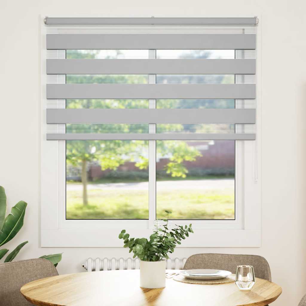 Vidaxl Zebra Roller Blind 135x150 cm Szerokość pyłu 130,9 cm jasnoszary