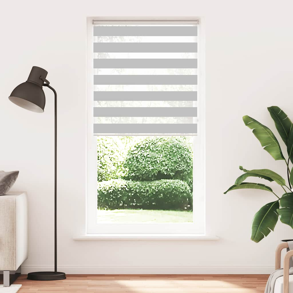 Vidaxl Zebra Roller Blind 105x200 cm Stoffbreite 100,9 cm hellgrau