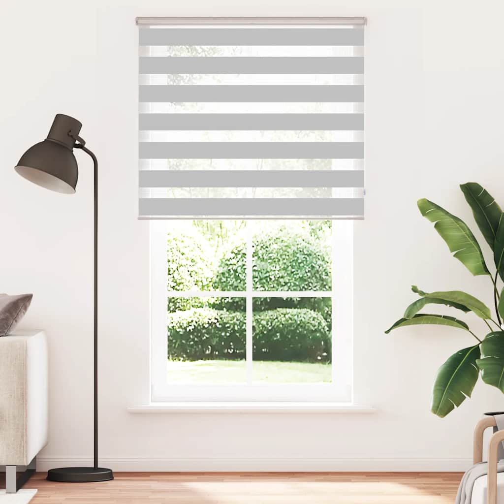 Vidaxl Zebra Roller Blind 125x200 cm Szerokość tkaniny 120,9 cm jasnoszary