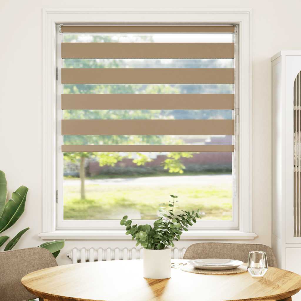 Vidaxl zebra blind 115x100 cm stofbreedte 110,9 cm polyester zandbruin