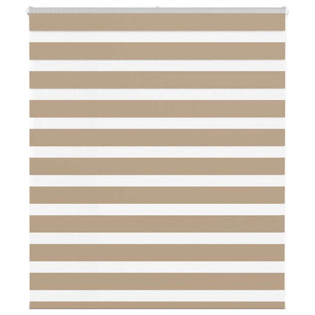 Vidaxl zebra blind 125x100 cm stofbreedte 120,9 cm polyester zandbruin