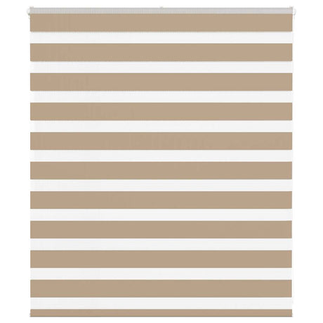 Vidaxl zebra blind 130x100 cm stofbreedte 125,9 cm polyester zandbruin