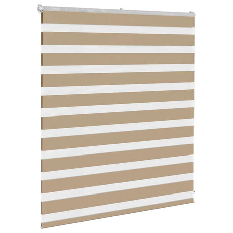 Vidaxl zebra blind 130x100 cm stofbreedte 125,9 cm polyester zandbruin