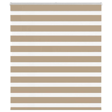 Vidaxl zebra blind 125x150 cm stofbreedte 120,9 cm polyester zandbruin