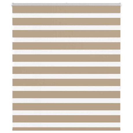Vidaxl zebra blind 130x150 cm stofbreedte 125,9 cm polyester zandbruin