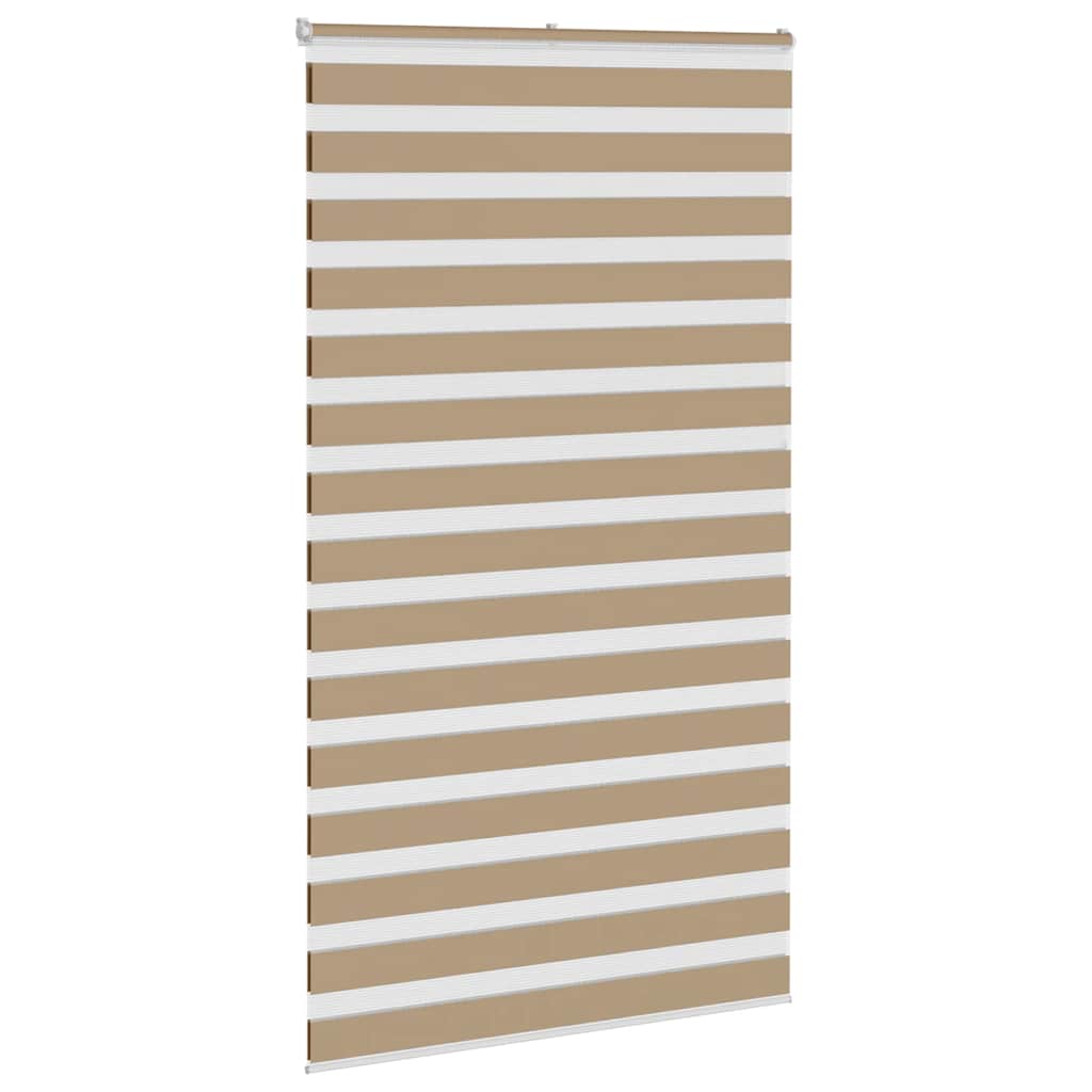 Vidaxl zebra blind 135x200 cm stofbreedte 130,9 cm polyester zandbruin